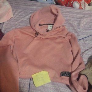 PINK XS Cropped Hoodie